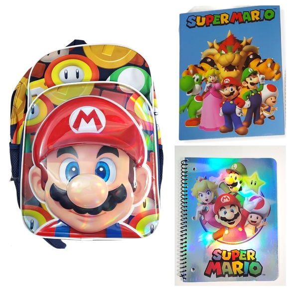 Nintendo Other - Super Mario Backpack Back to School Bundle